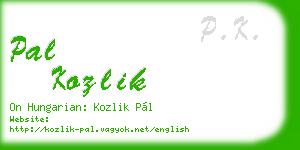 pal kozlik business card