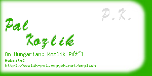 pal kozlik business card